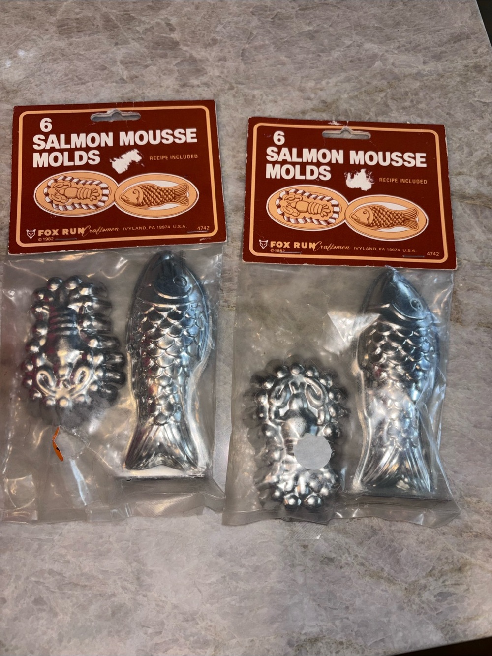 2 pkgs vintage Salmon mousse molds